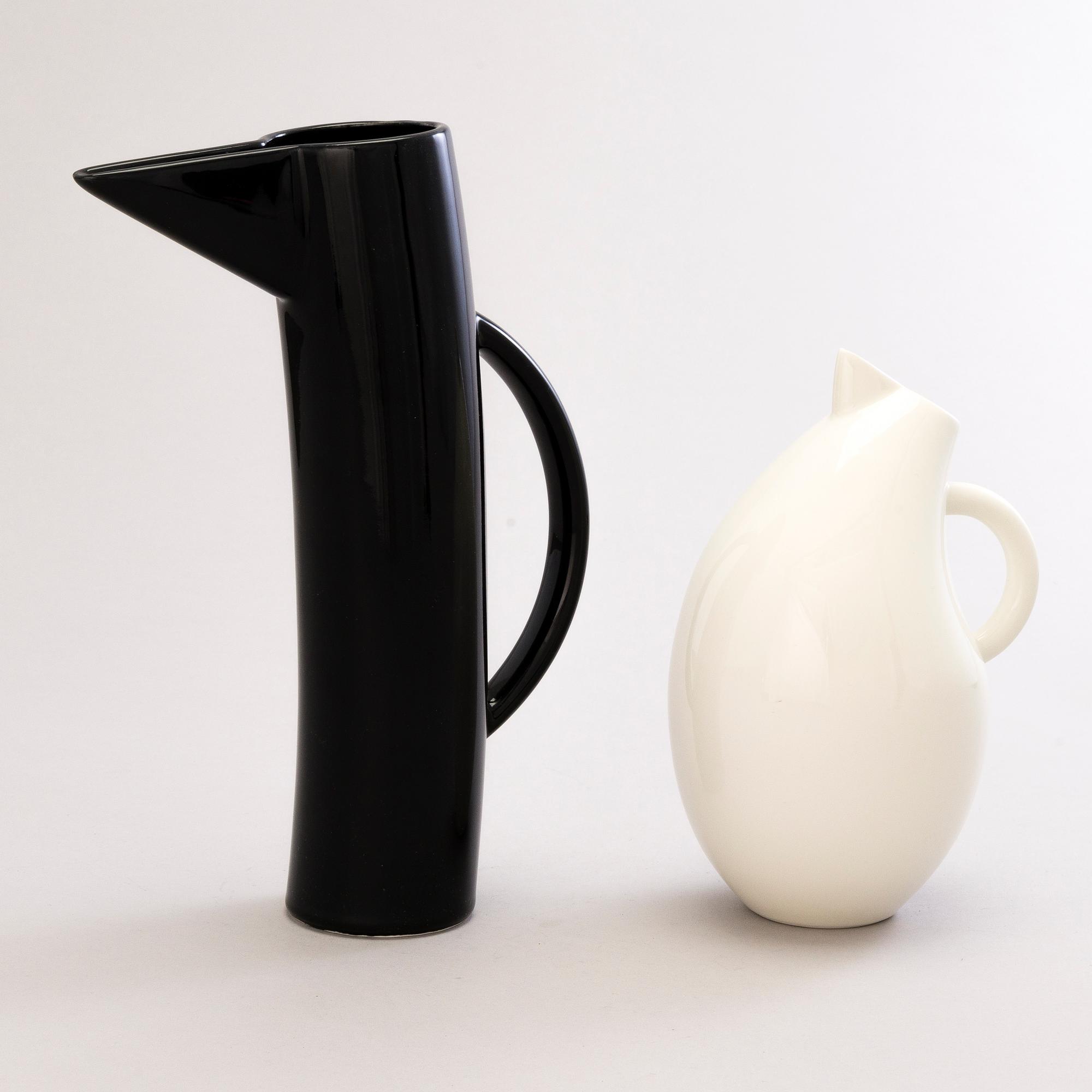 KATI TUOMINEN-NIITTYLÄ. Two Ceramic 'Storybirds' Jugs by Arabia, Finland.