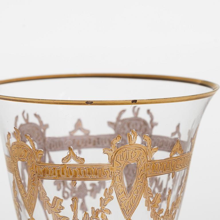 A 14-piece set of Italian footed glasses, Griffe Montenapoleone late 20th century.