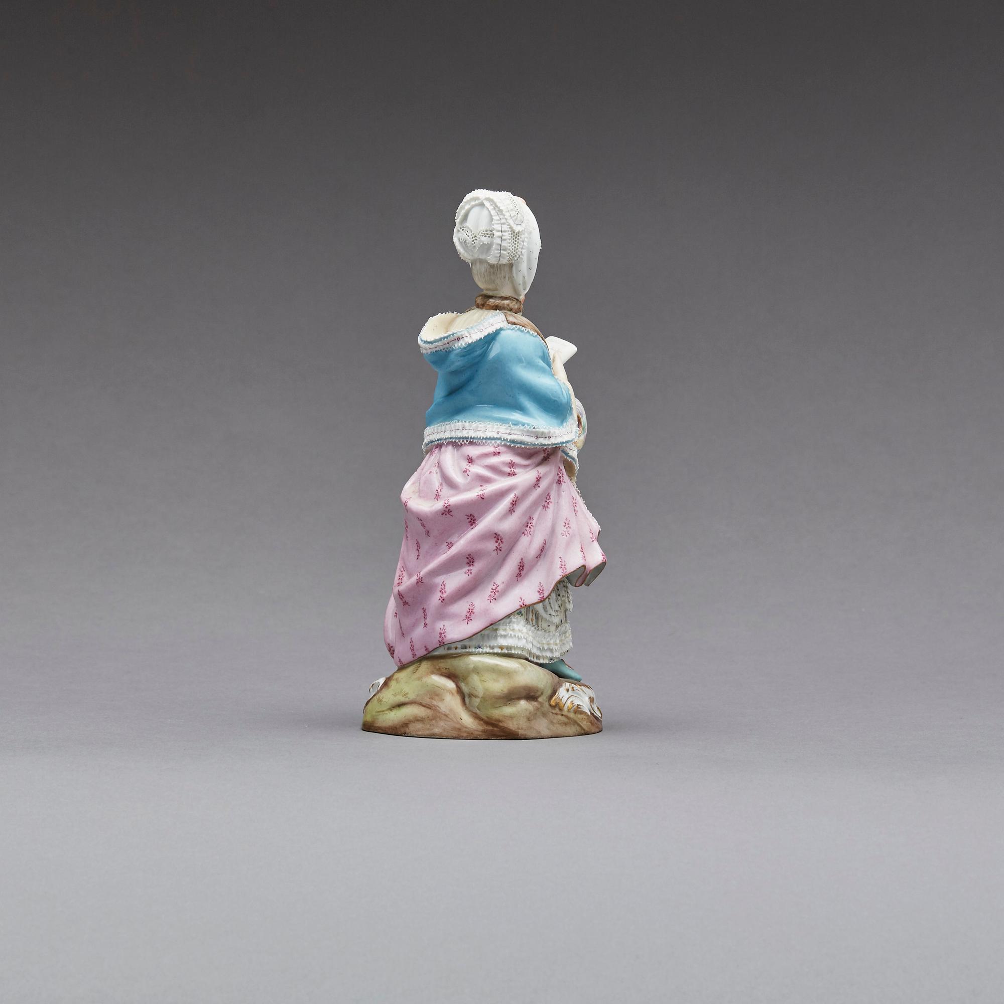 FIGURIN, Chelsea-liknande märke, porslin, 17/1800-tal.