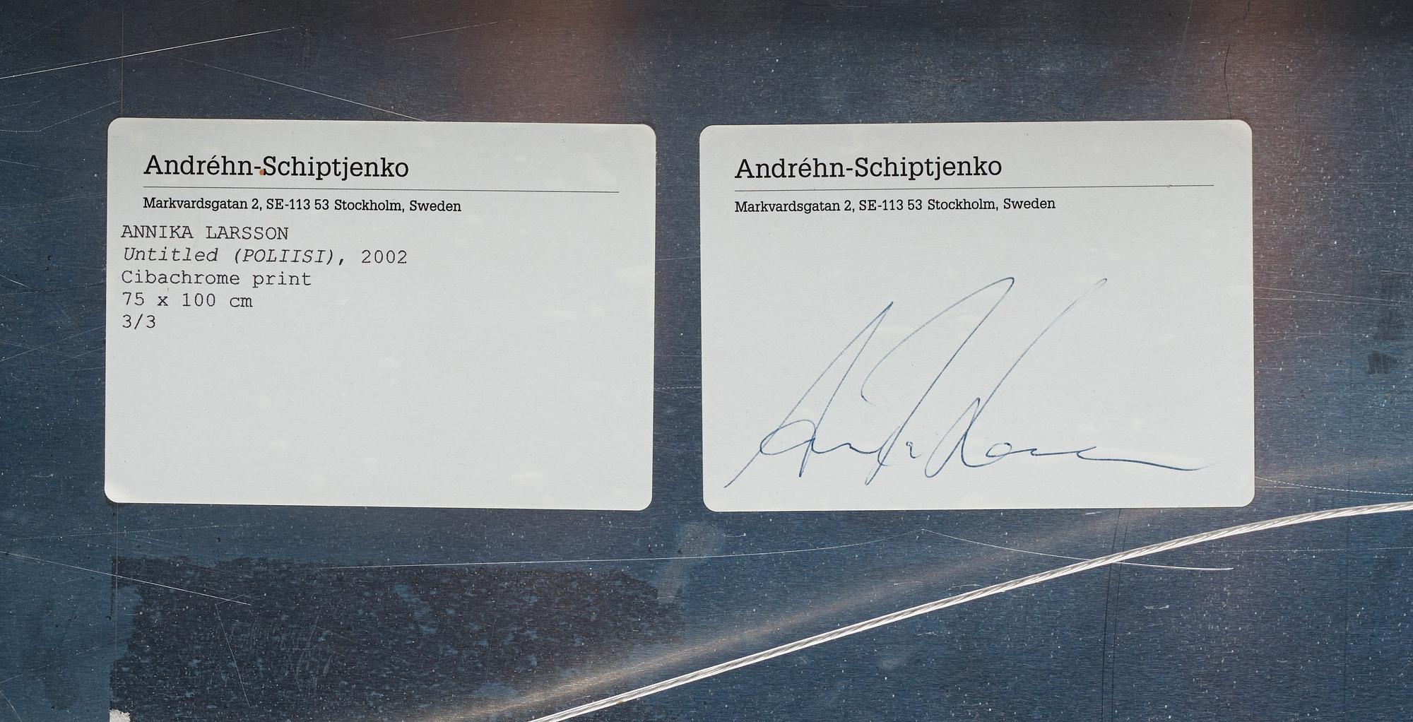 Annika Larsson, "Untitled (Poliisi)", 2002.