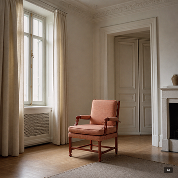 Armchairs, so-called Gripsholm armchairs, a pair, second half of the 20th century.