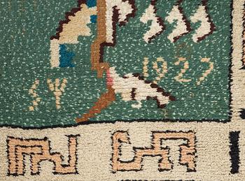 CARPET. Knotted pile (Flossa). 543 x 307,5 cm. Signed Fo SY (?) 1927 (Einar Forseth).