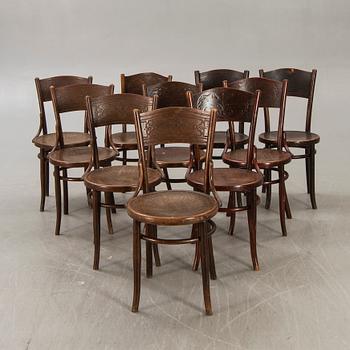 A set of 10 similar Kohn and Fischel chairs early 1900s.