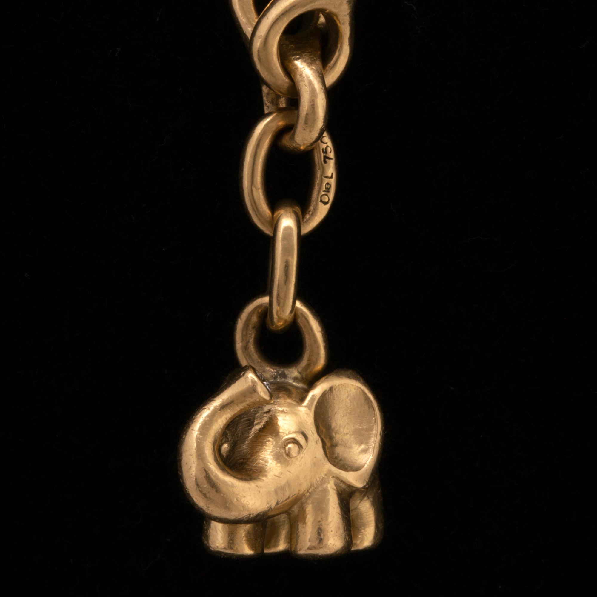 Lynggaard, armband 18K guld med elefantberlock med briljant, ca 18 cm.