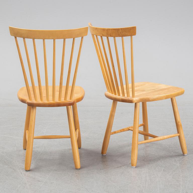 Carl Malmsten, a set of six 'Lilla Åland' chairs for Stolab 1998.