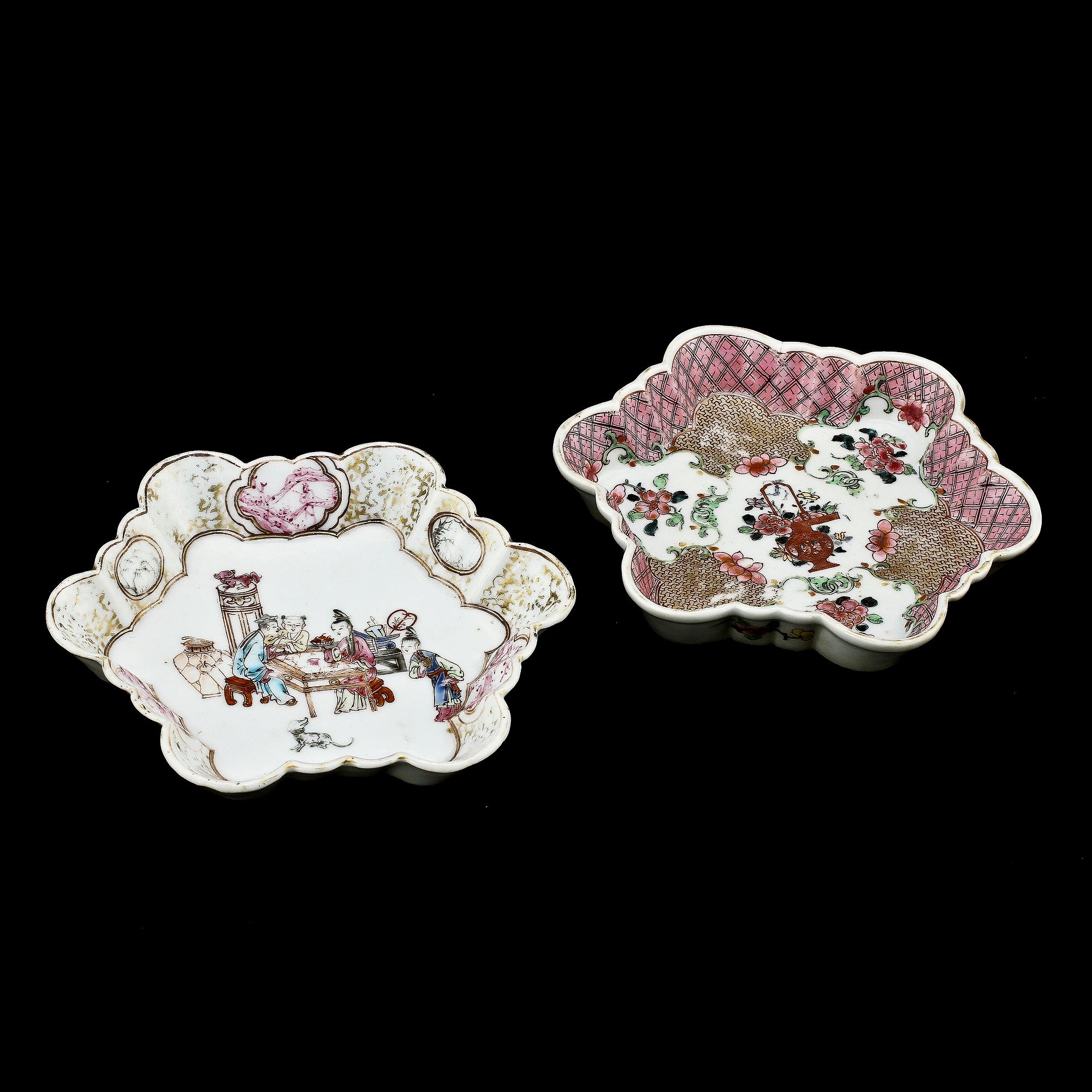 FAT, 2 st, porslin, Kina, 1700-tal.