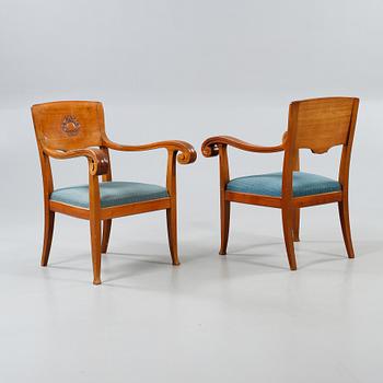 STOLAR, 4 st samt KARMSTOLAR, 2 st, jugend, 1900-talets början.