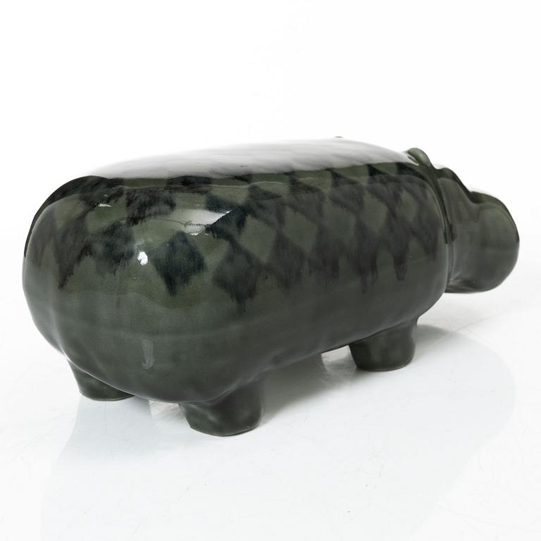 Lisa Larson, figurin, stengods, "Flodhäst" ur serien "Stora zoo", Gustavsberg.