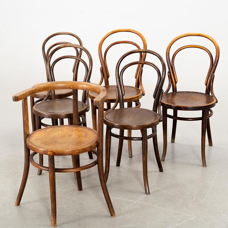 STOLAR 5 st samt KARMSTOL snarlika tidigt 1900-tal bla Thonet.