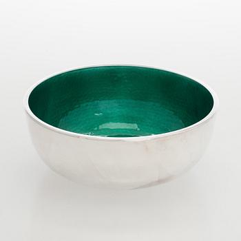 A sterling silver and enamel bowl, maker's mark of A. Tillander, Turku 2005.