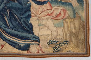 A tapestry fragment, tapestry weave, ca 183  x 113 cm, Flanders end of the 17th century.