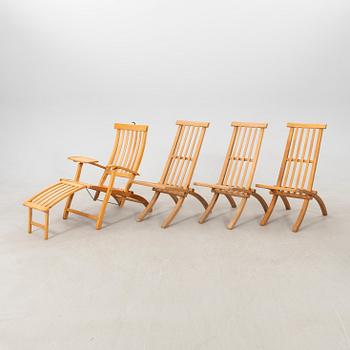 Deck chairs 4 pcs Stockamöllan late 20th century/early 21st century.