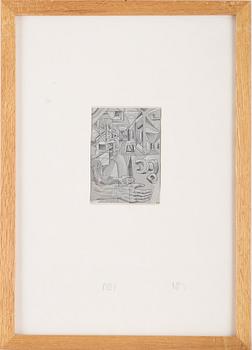 PETER WEISS, indian ink on paper, signed, executed in 1953.