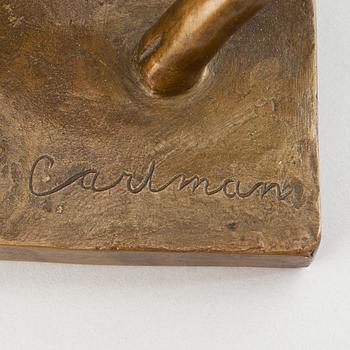 Conrad Carlman, sculpture. Signed. Foundry mark. Height 27 cm, length 36 cm.