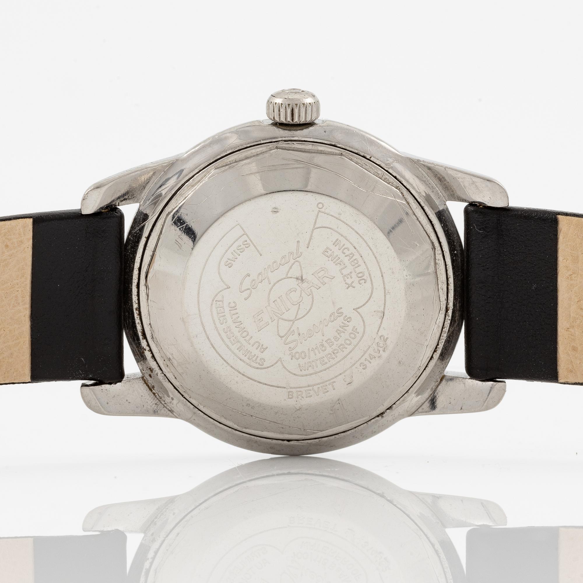 Enicar, Sherpa Date, wristwatch, 34.5 mm.
