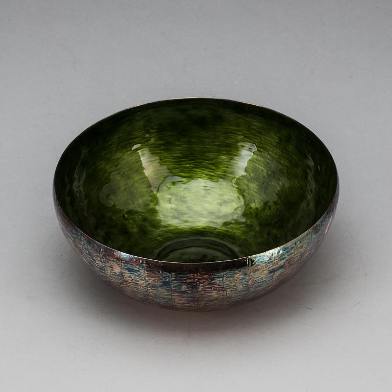 EVA HIDSTRÖM, skål, Kultakeskus, Tavastehus 1970, sterling och emalj.