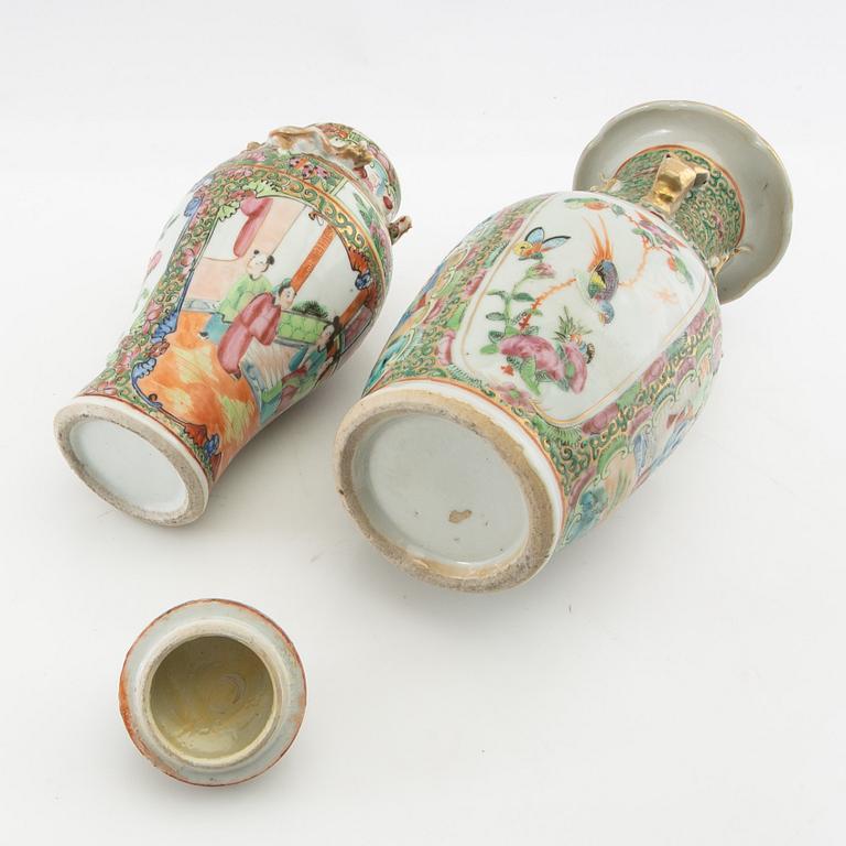 Vase and cover jar, Canton, China 20th century.