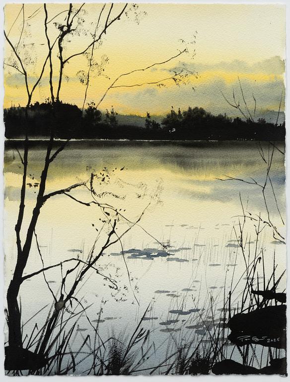 Peter Eugén, Evening twilight by the lake.