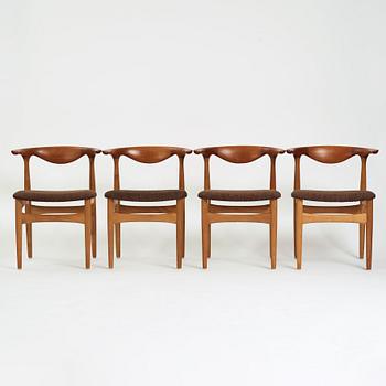 Knud Faerch, a set of four dinner chairs, Slagelse Møbelvaerk, Denmark 1960's, model 251.