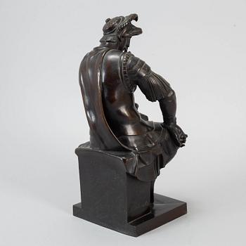 J. DELASALLE, sculture, bronze, signed after an original by Michelangelo.