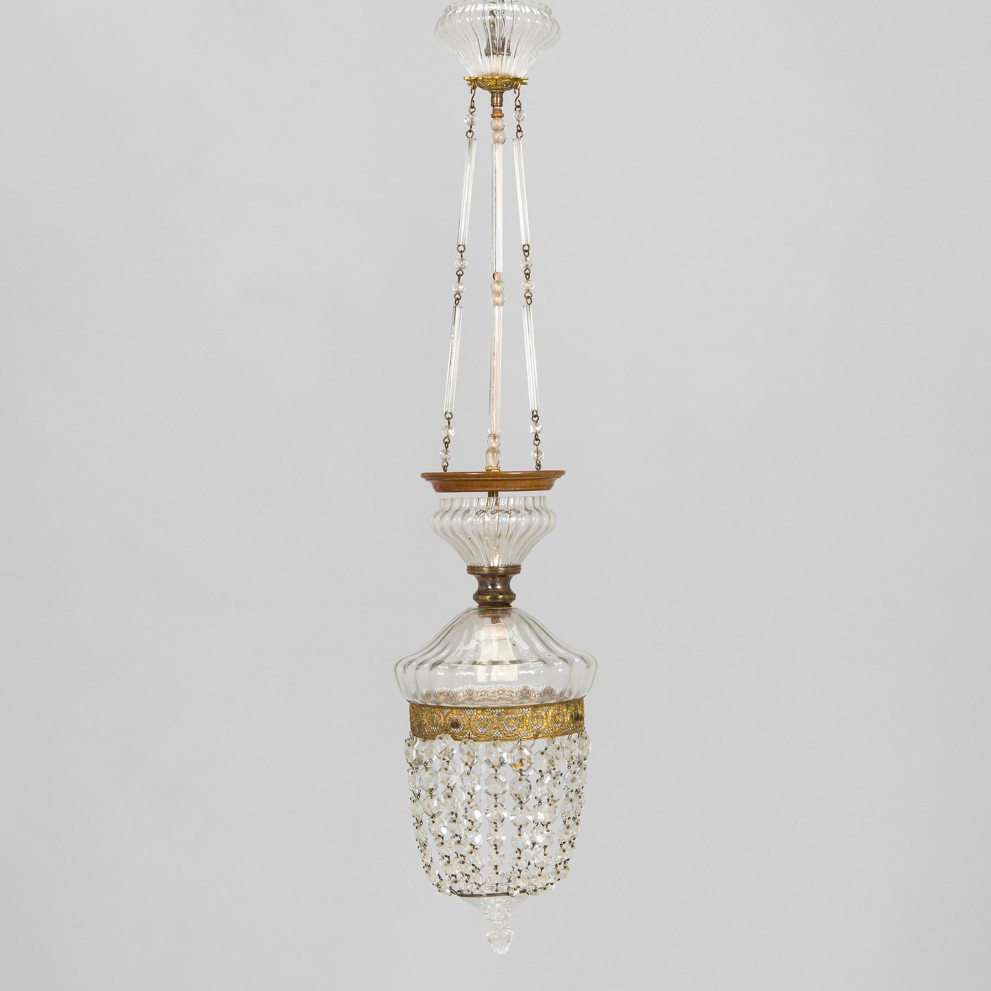 A glass ceiling light, first half of the 20th Century.