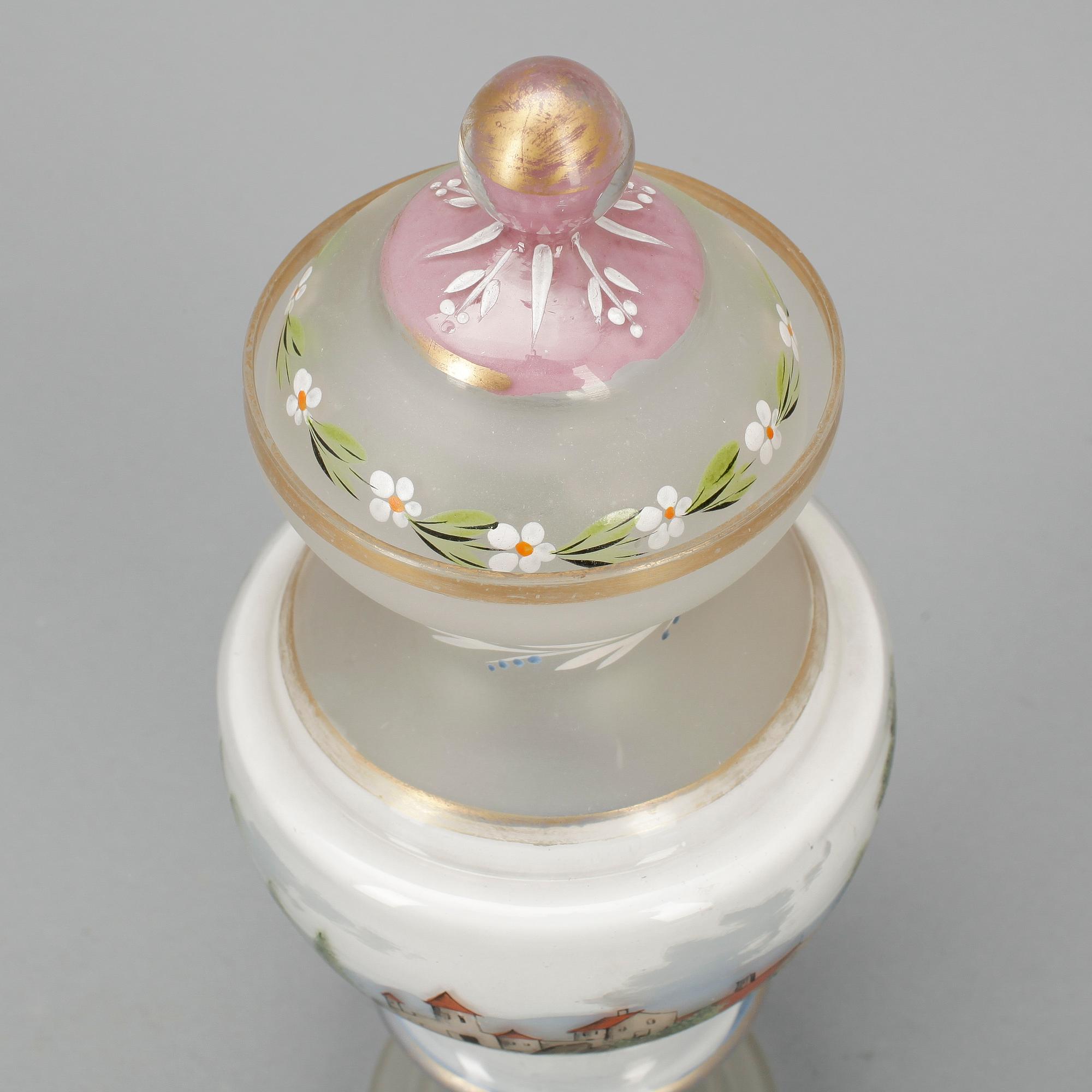 BÄGARE MED LOCK, glas. 1800/1900-tal.