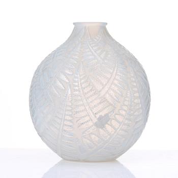 René Lalique, a moulded opalescent "Espalion" glass vase, France 1920-30's, no 996.