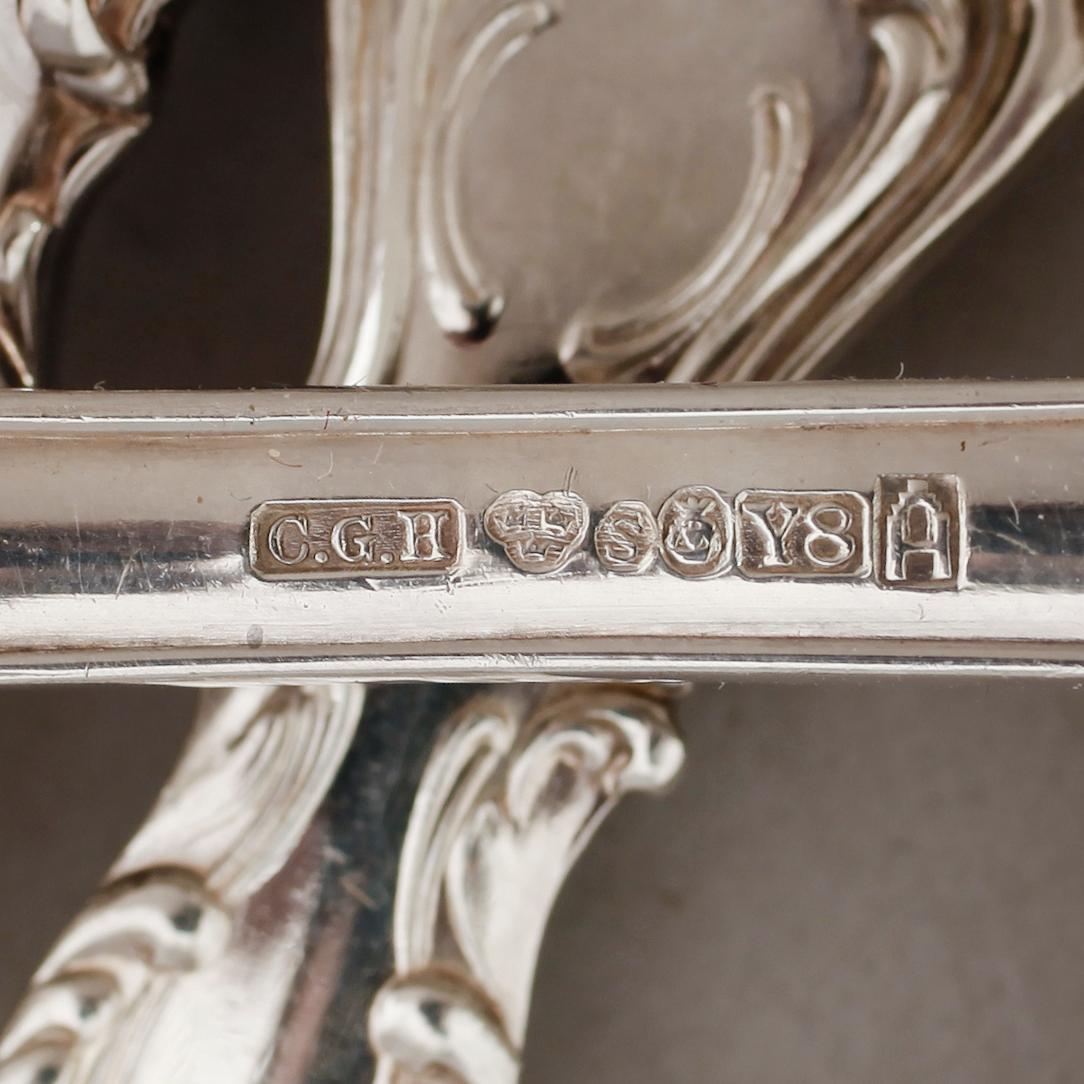 BESTICK, 58 delar, silver, "Prins Albert", CG Hallberg, Stockholm 1940-tal. Vikt med stålblad ca 2885 gram.