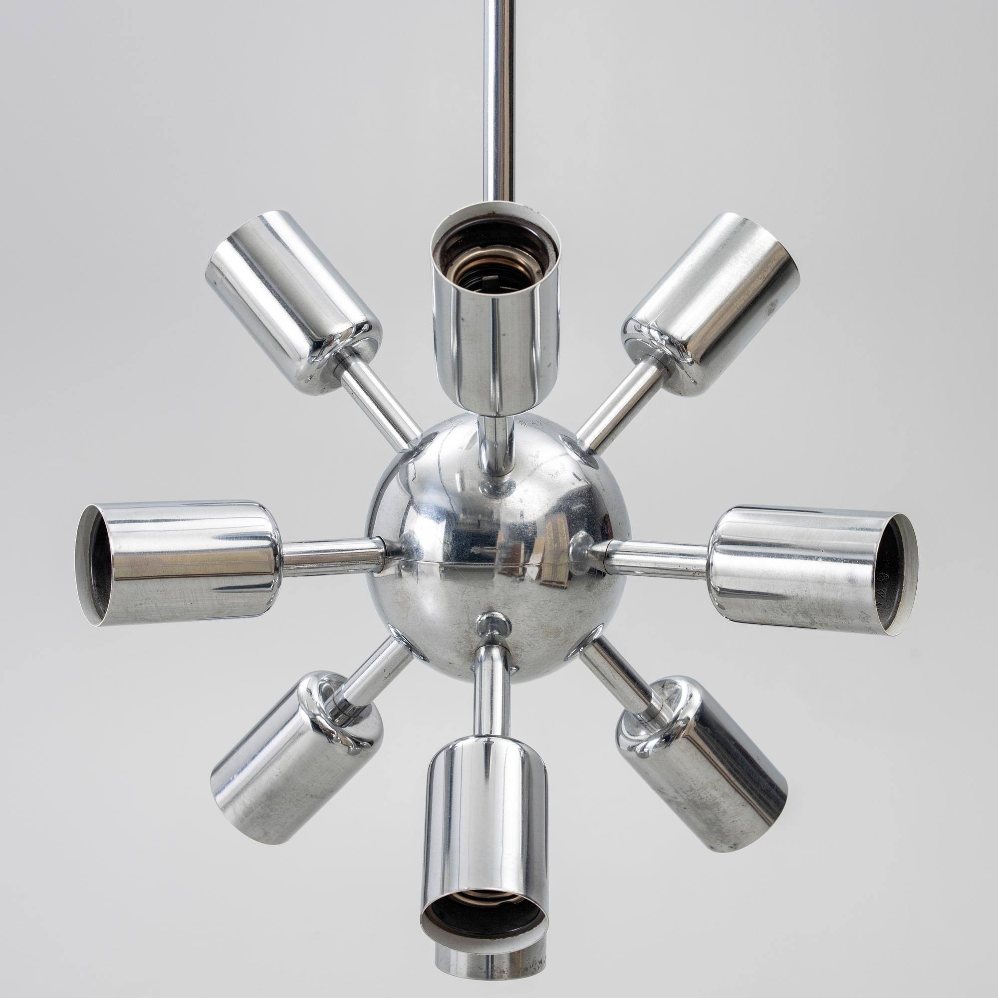 Ceiling lamp, Sputnik model 21416, probably Poland, second half of the 20th century.