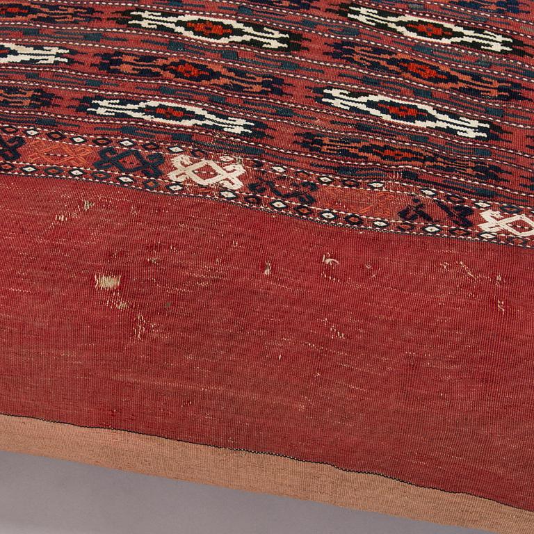 Two presumably antique Turkmenistan Yomud cushions/bag fronts.