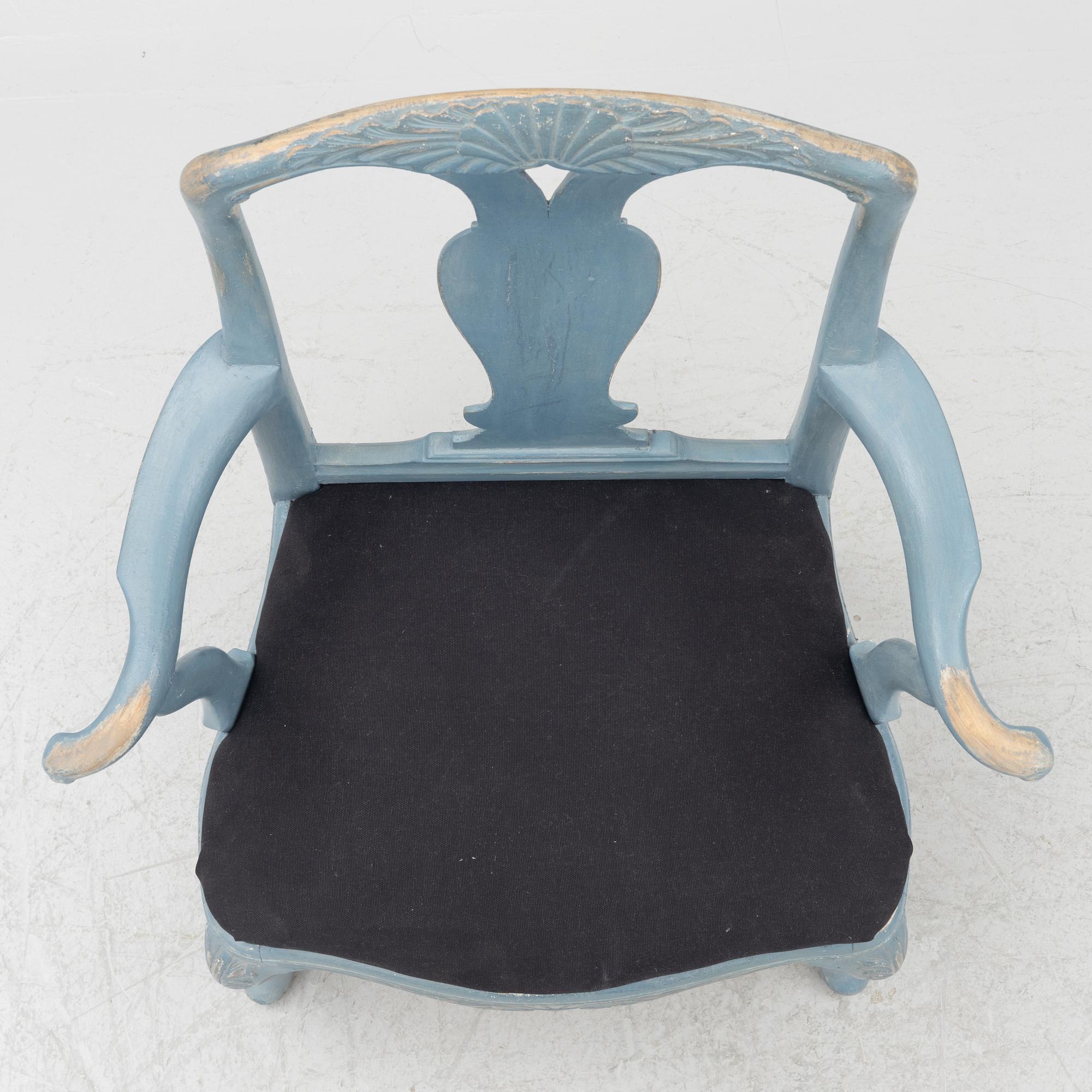 A late Baroque / early Rococo chair, Stockholm, mid-18th Century.