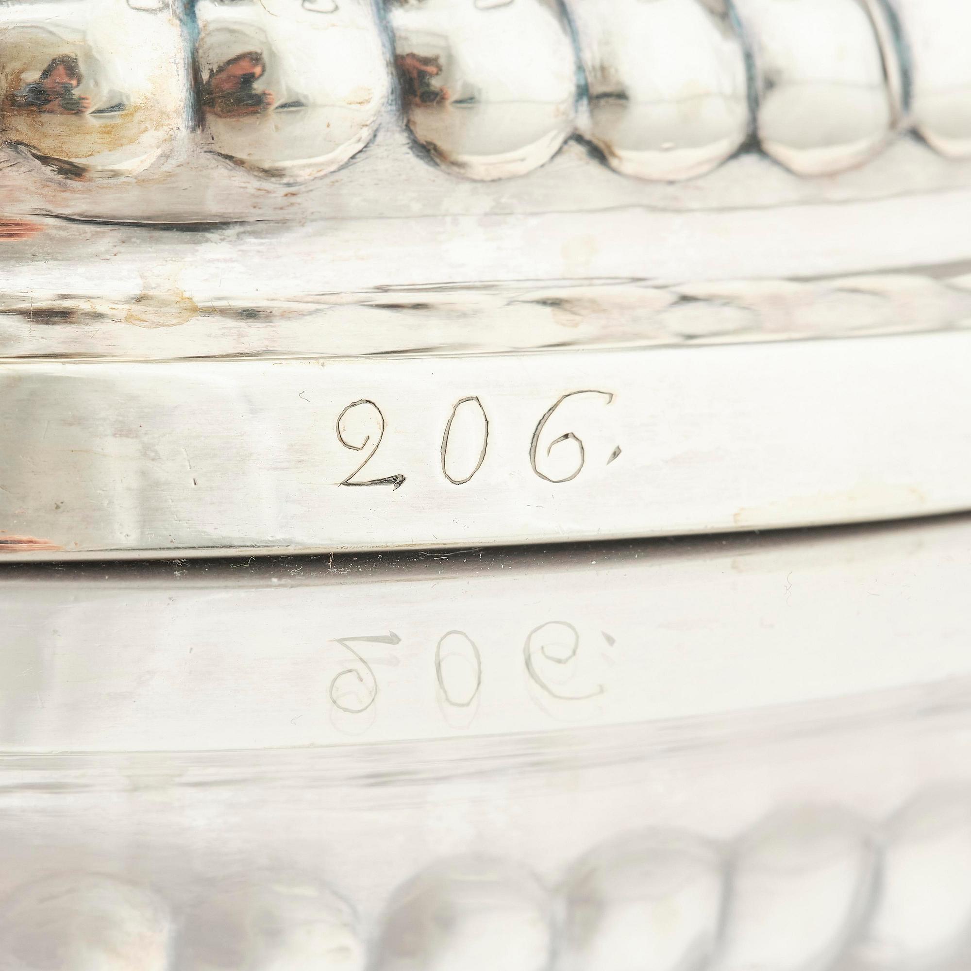 A Swedish 18th century silver tureen and cover, mark of Erik Holmberg, Lund 1796.