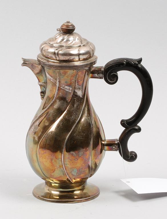 KAFFEKANNA, silver. Rokokostil.