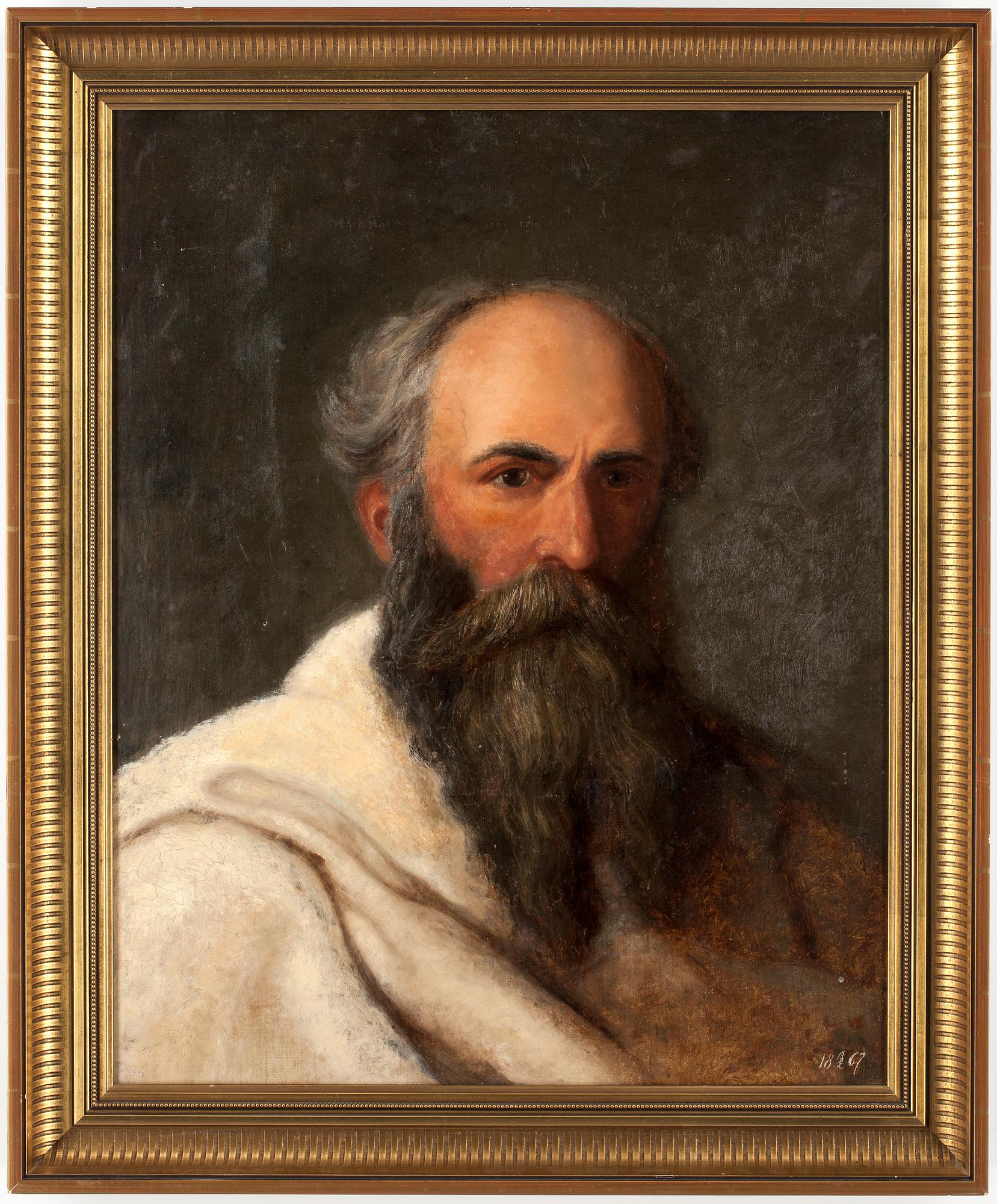 OKÄND KONSTNÄR, olja på duk, daterad 13/2, 1867.