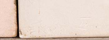 RUT BRYK, reliefiä, 4 kpl, kivitavaraaa, signeeratut.