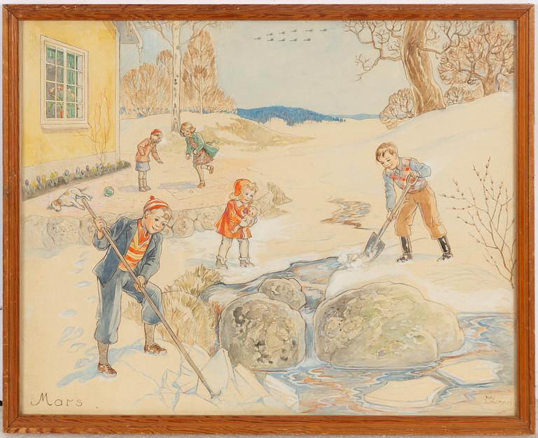 Maj Lindman, 'March' and 'April'.