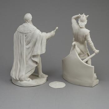 TWO PARIAN FIGURES, Rörstrand and Gustafsberg, ca 1900.