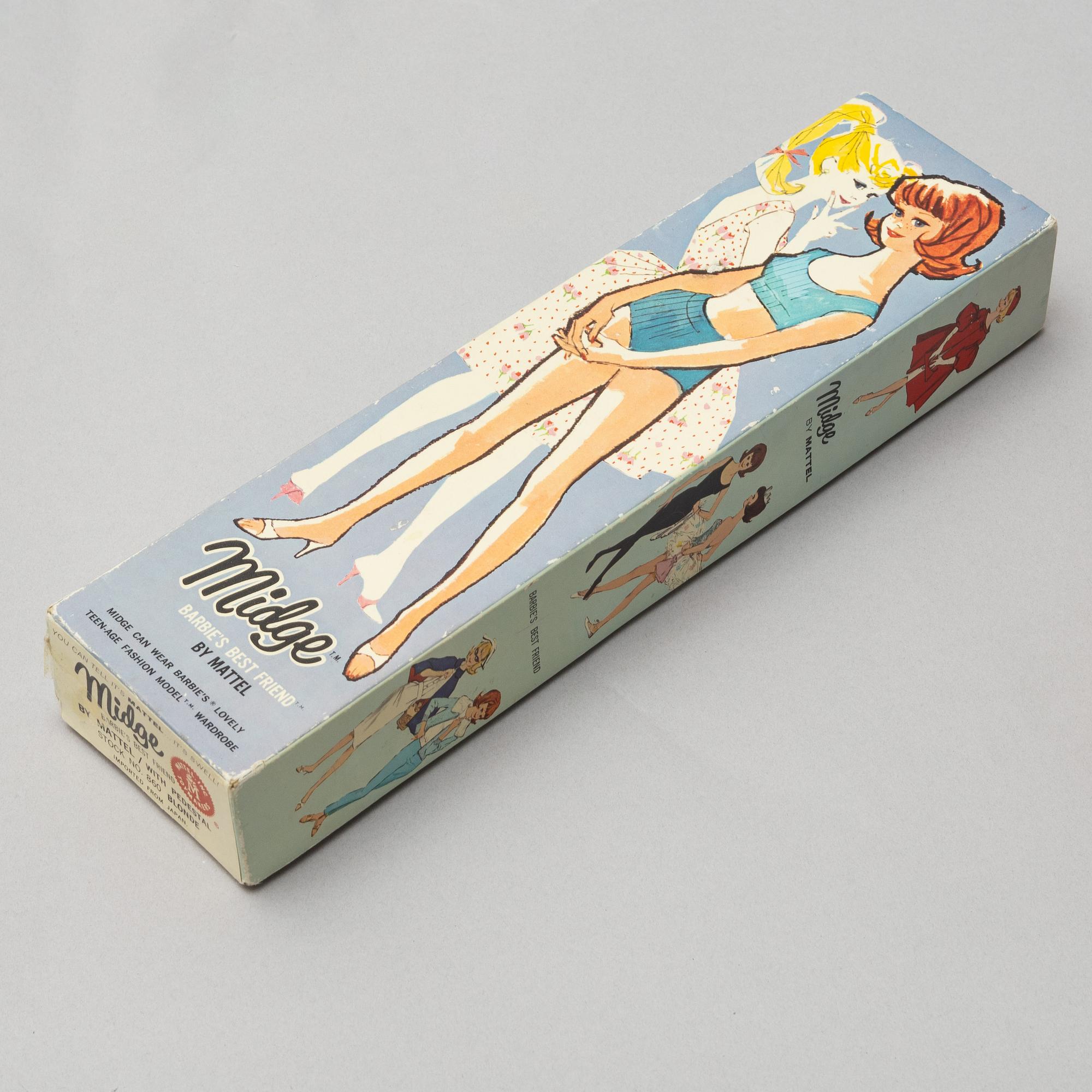 Barbiedockor, 7 st, bl a "Barbie Bubble cut", "Midge", & "Skipper", Mattel, 1960-tal.