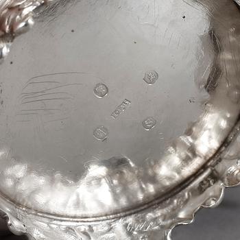 TESERVIS, 3 delar, sterling silver, James Lee Bass, Dublin 1838-39. Tot. vikt 2351 g.