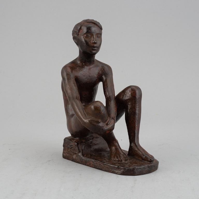 David Wretling, sculpture, bronze, signed.