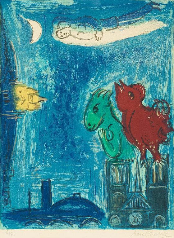 Marc Chagall, "Les monstres de Notre-Dame", from: "Derière Le Mirroir, no 66-68".