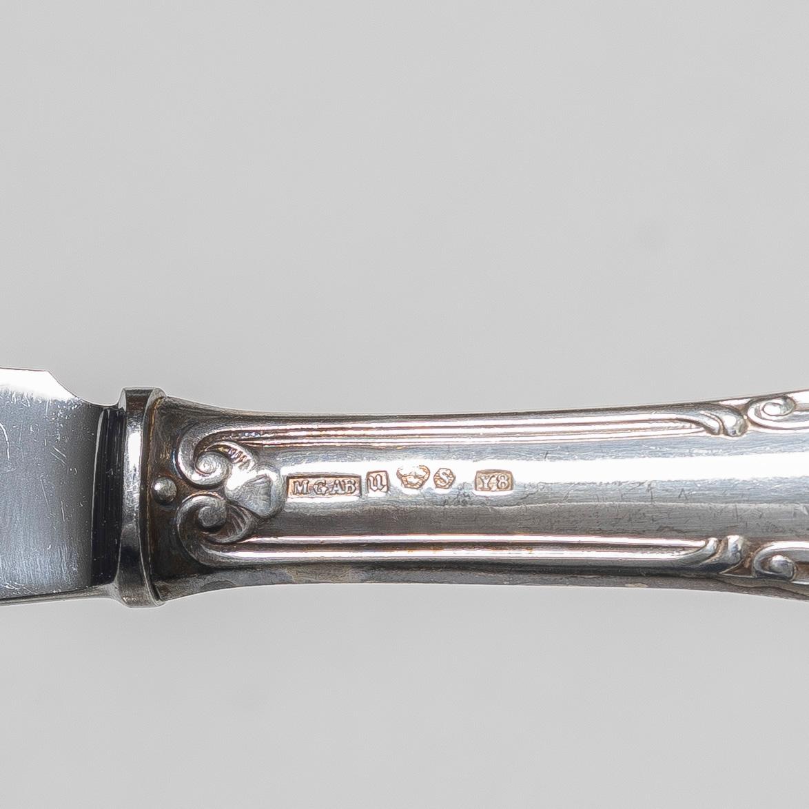 Besticksuppsättning, silver, ca 82 delar, "Märtha", MGAB, Uppsala, 1949-1952.