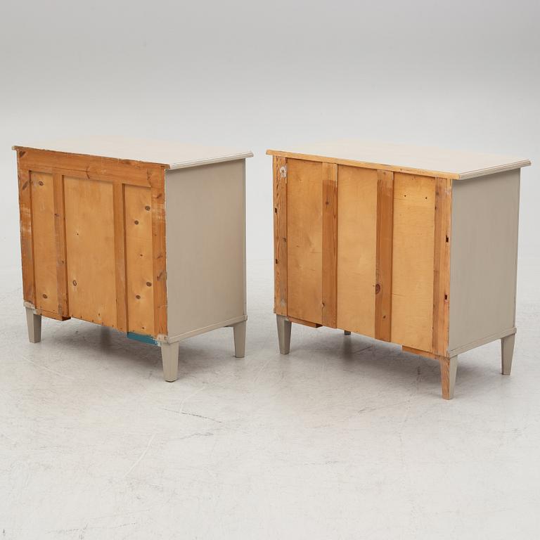 A pair of Gustavian style chest of drawers, mid 20th Century.