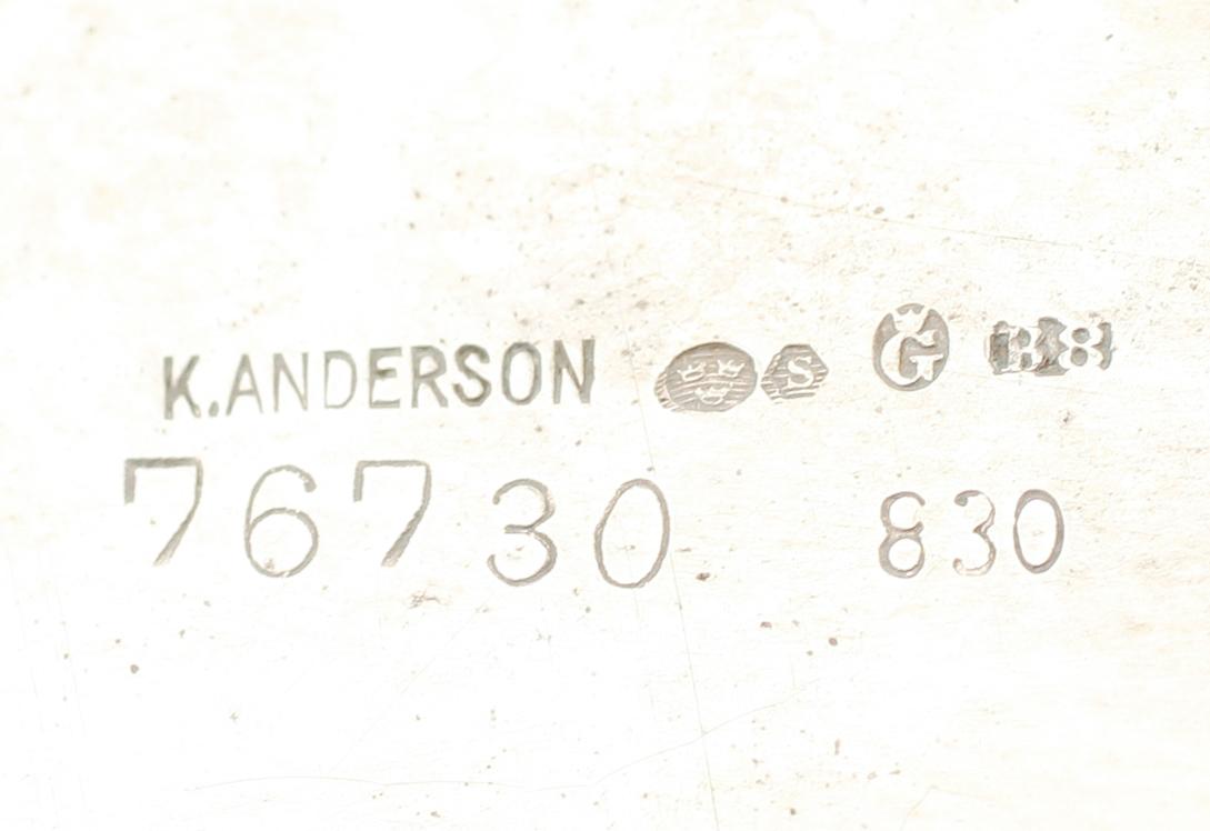 KAFFESERVIS, 3 delar, silver, K Andersson, 1928, svenska importstämplar. Vikt ca 1094 g.
