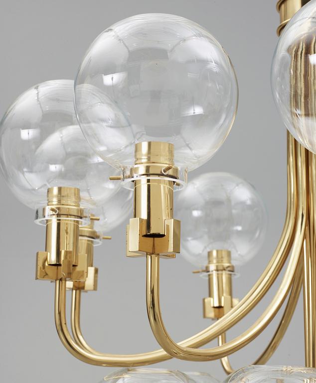 A Hans-Agne Jacobsson brass ceiling lamp, Markaryd, Sweden 1960-70's.