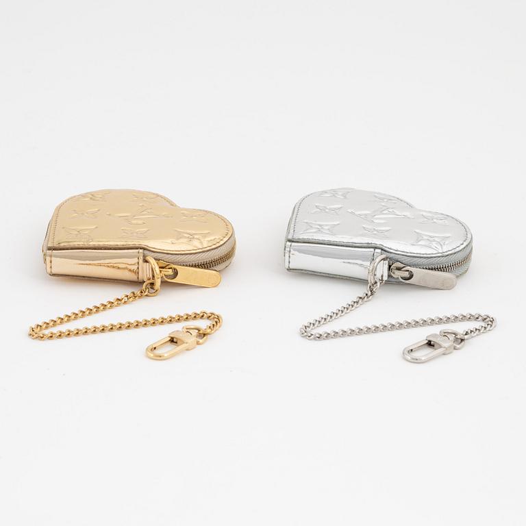 Louis Vuitton, Two 'Miroir porte monaie coeur' coin purses, 2007.
