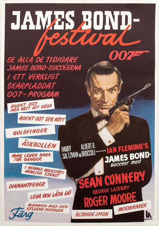 Filmaffisch James Bond "James Bond festival" 1974.