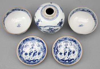 PARTI PORSLIN, 5 delar, Kina, 1900-tal till modern tillverkning.