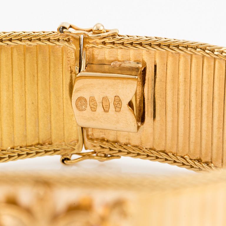 Bangle, 18K gold with rubies, Italy.