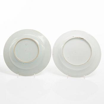 Tallrikar, 15 stycken, porslin, Kina, Qingdynastin, 1700-tal.